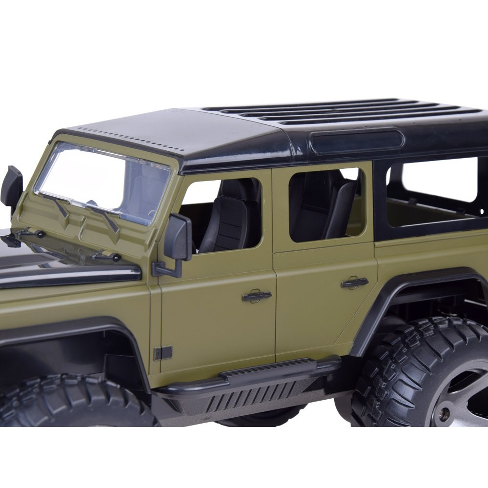 JOKO RC Auto Land Rover Defender 110 s LED svetlom 34cm, na diaľkové ovládanie, zelené