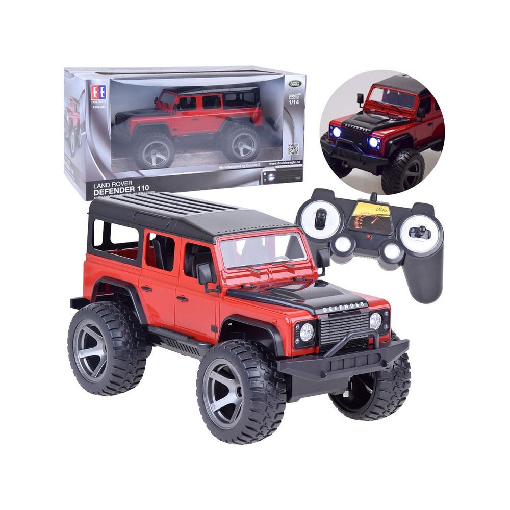 JOKO RC Auto Land Rover Defender 110 s LED svetlom 34cm, na diaľkové ovládanie, červené