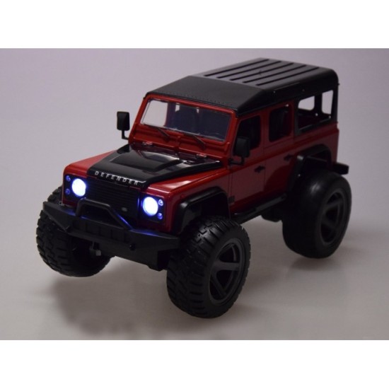 JOKO RC Auto Land Rover Defender 110 s LED svetlom 34cm, na diaľkové ovládanie, červené