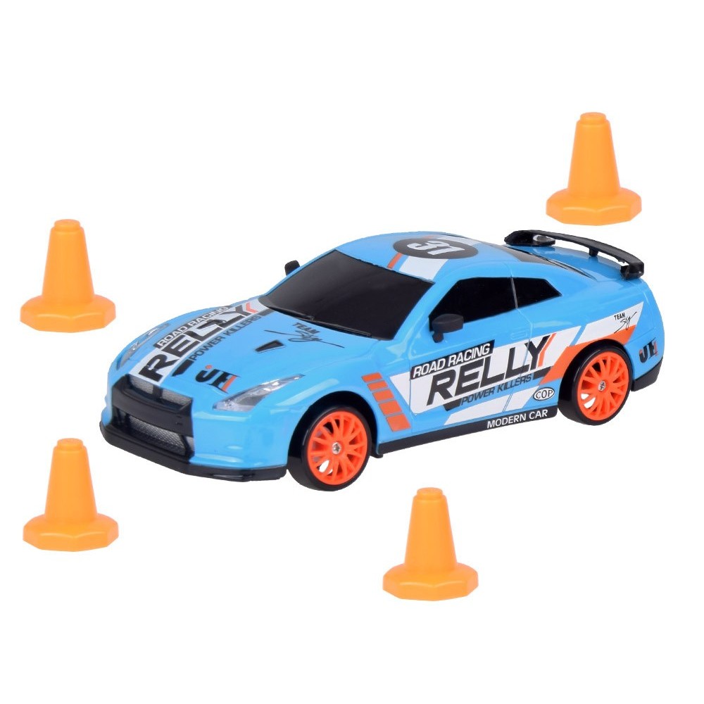 JOKO RC Pretekárske Rýchle Auto s Driftom a svetlom, rýchlosť 15 km/h, na diaľkové ovládanie, modré