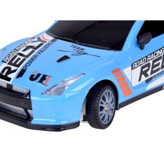 JOKO RC Pretekárske Rýchle Auto s Driftom a svetlom, rýchlosť 15 km/h, na diaľkové ovládanie, modré