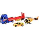 JOKO Nákladné auto 55cm so svetlom a zvukom + Vrtulník a osobné auto