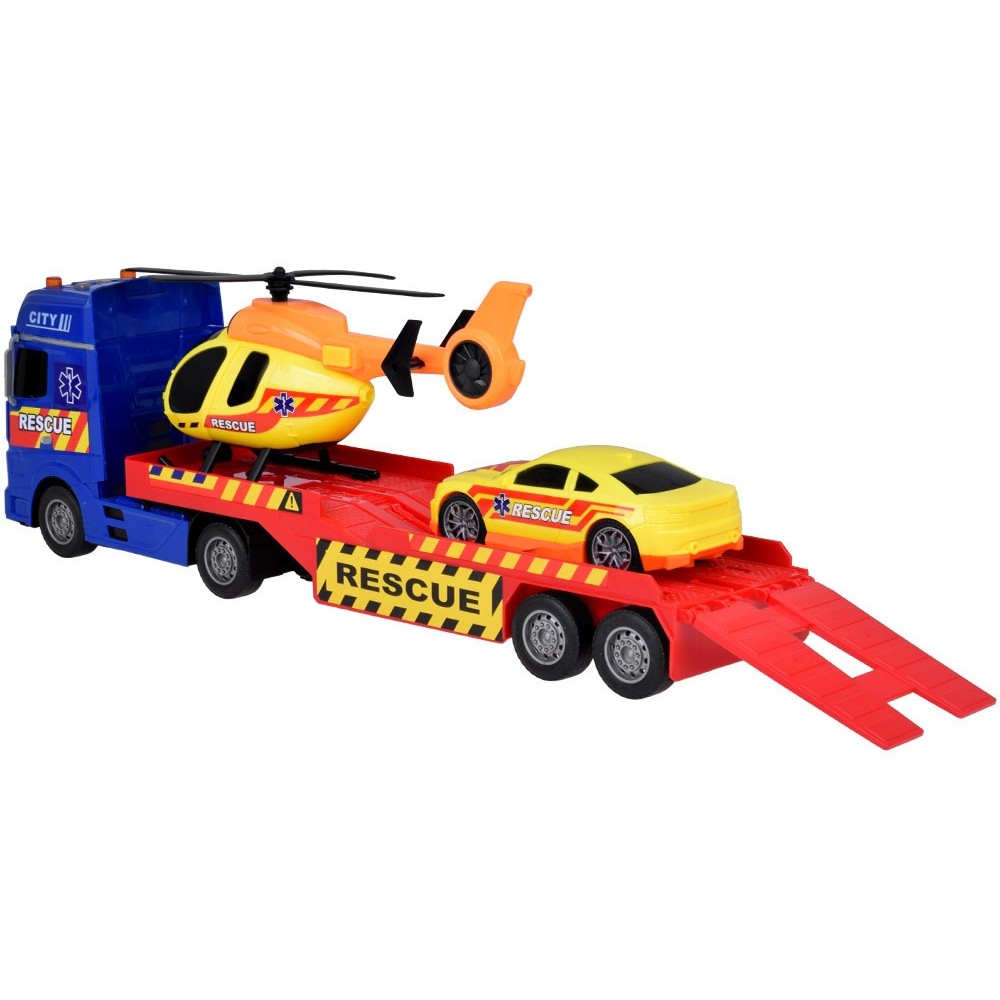 JOKO Nákladné auto 55cm so svetlom a zvukom + Vrtulník a osobné auto