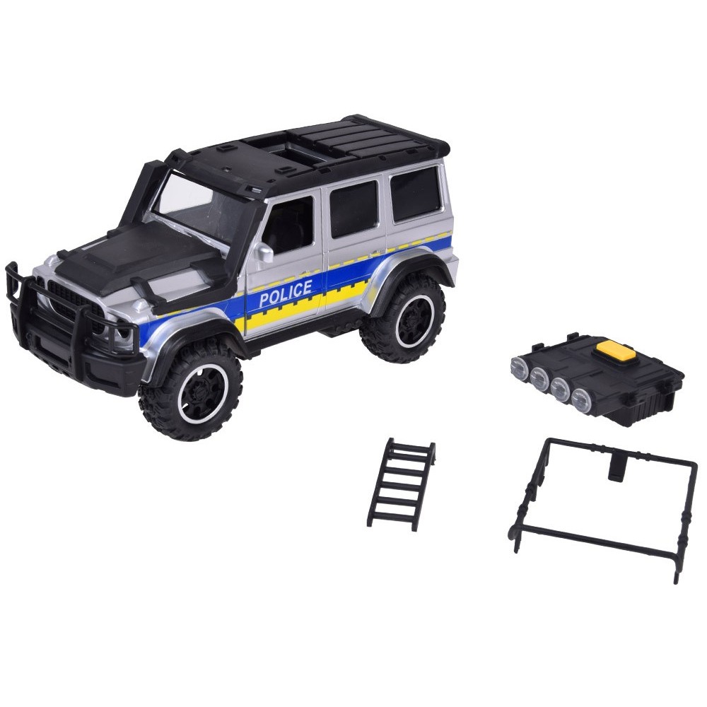 JOKO Policajné auto JEEP OFF-Road so svetlom a zvukom, strieborno-čierne