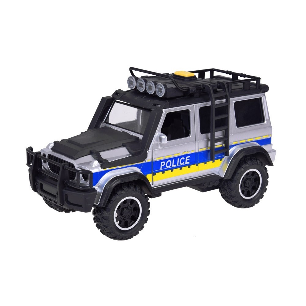 JOKO Policajné auto JEEP OFF-Road so svetlom a zvukom, strieborno-čierne