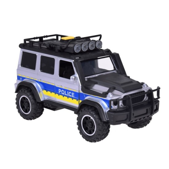 JOKO Policajné auto JEEP OFF-Road so svetlom a zvukom, strieborno-čierne