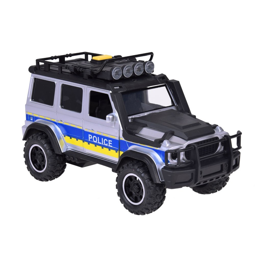 JOKO Policajné auto JEEP OFF-Road so svetlom a zvukom, strieborno-čierne