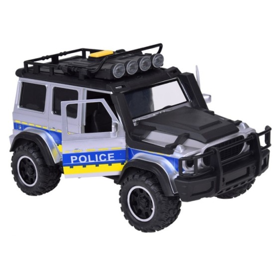 JOKO Policajné auto JEEP OFF-Road so svetlom a zvukom, strieborno-čierne