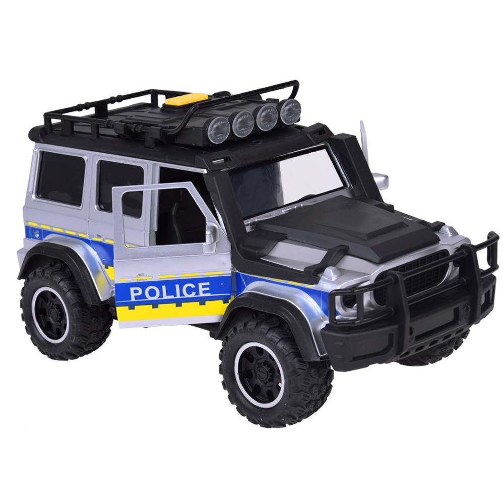 JOKO Policajné auto JEEP OFF-Road so svetlom a zvukom, strieborno-čierne