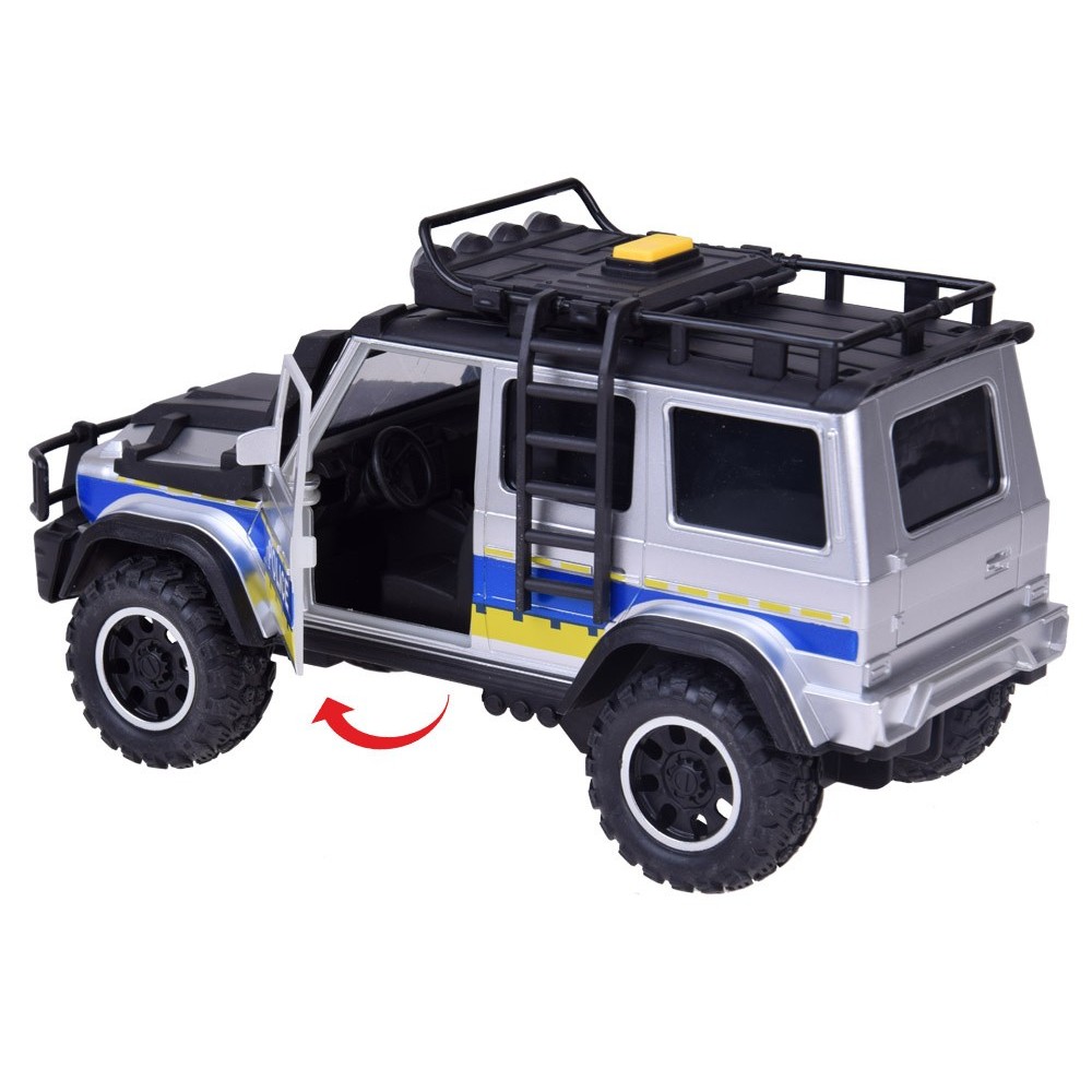 JOKO Policajné auto JEEP OFF-Road so svetlom a zvukom, strieborno-čierne