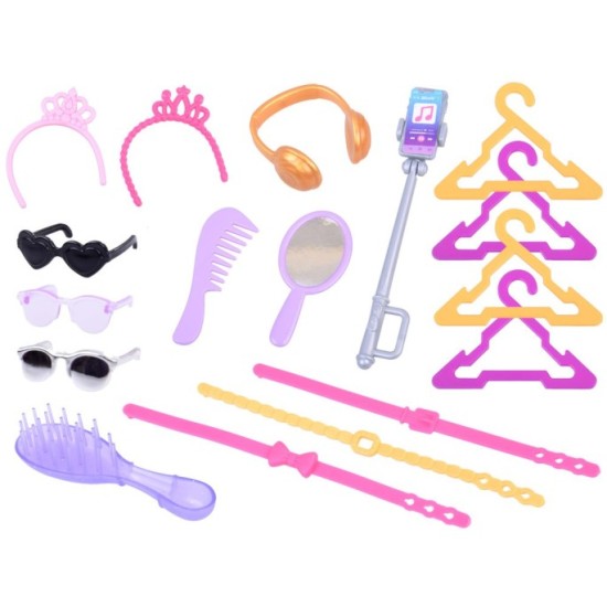 Anlily Veľká Sada Oblečenia pre bábiku Barbie + topánky, korunky, náhrdelníky, kabelky