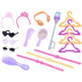 Anlily Veľká Sada Oblečenia pre bábiku Barbie + topánky, korunky, náhrdelníky, kabelky