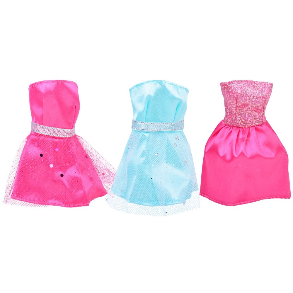 Anlily Veľká Sada Oblečenia pre bábiku Barbie + topánky, korunky, náhrdelníky, kabelky