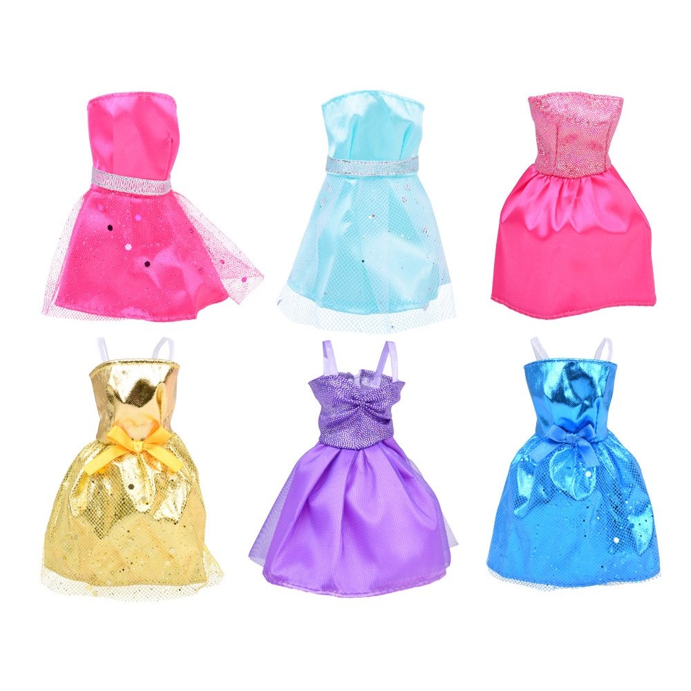 Anlily Veľká Sada Oblečenia pre bábiku Barbie + topánky, korunky, náhrdelníky, kabelky