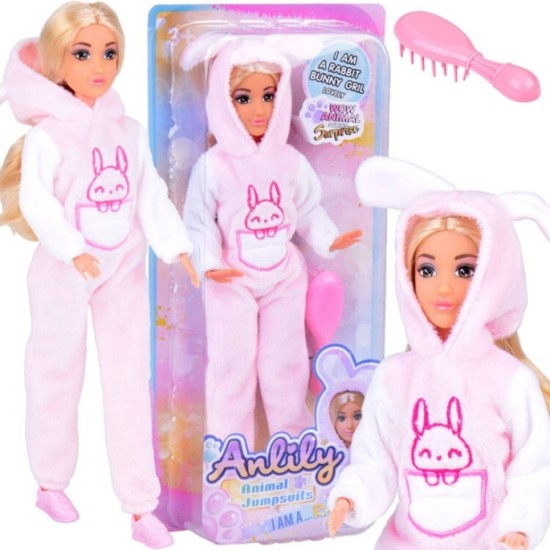 Anlily Bábika s Mikinou so Zajačikom, ružová