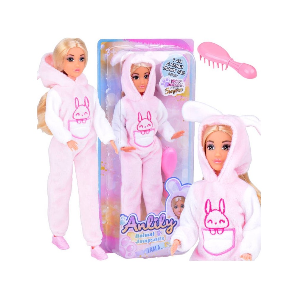 Anlily Bábika s Mikinou so Zajačikom, ružová