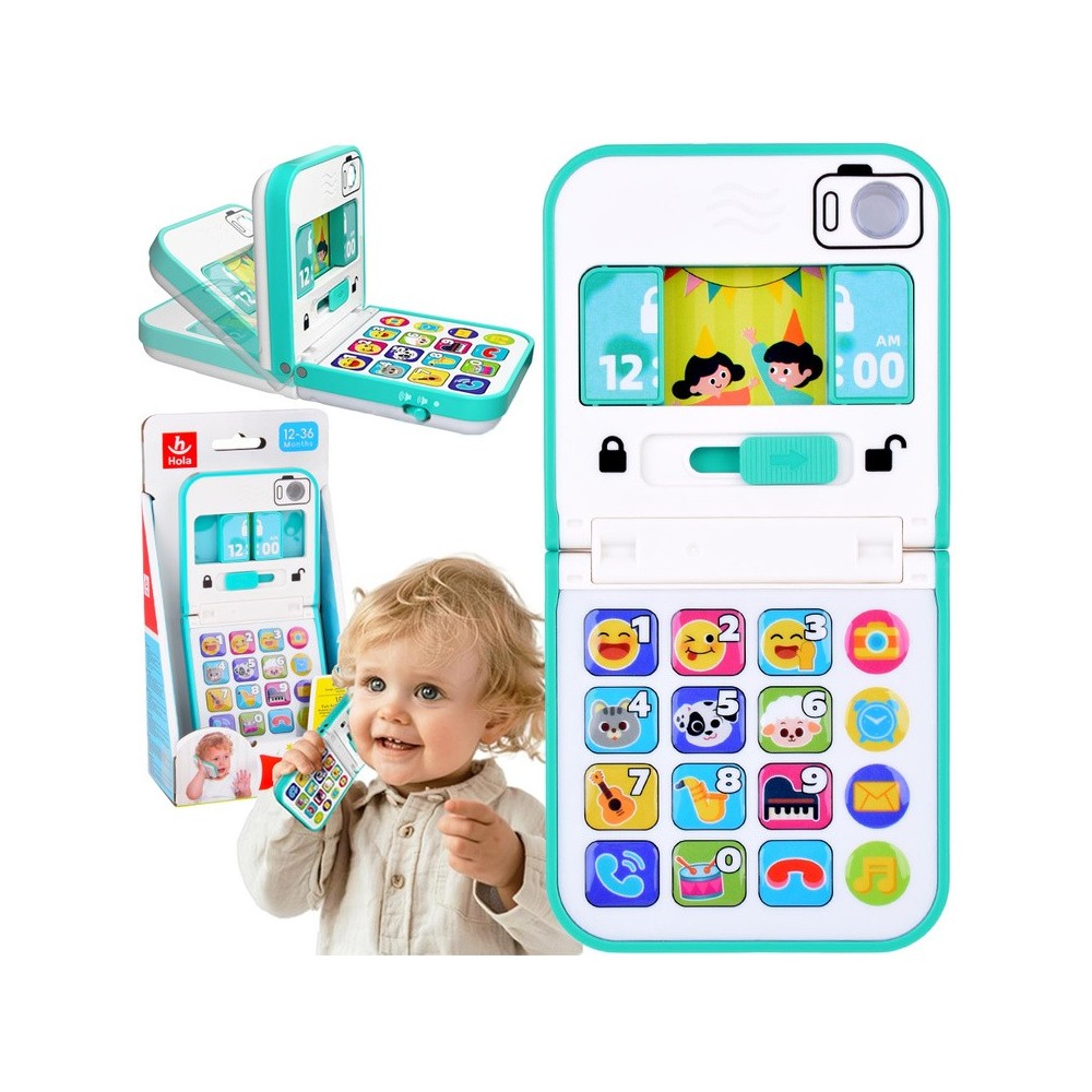 Hola Toys Detský Interaktívny Mobil, Telefón, Skladací so svetlom a hudbou