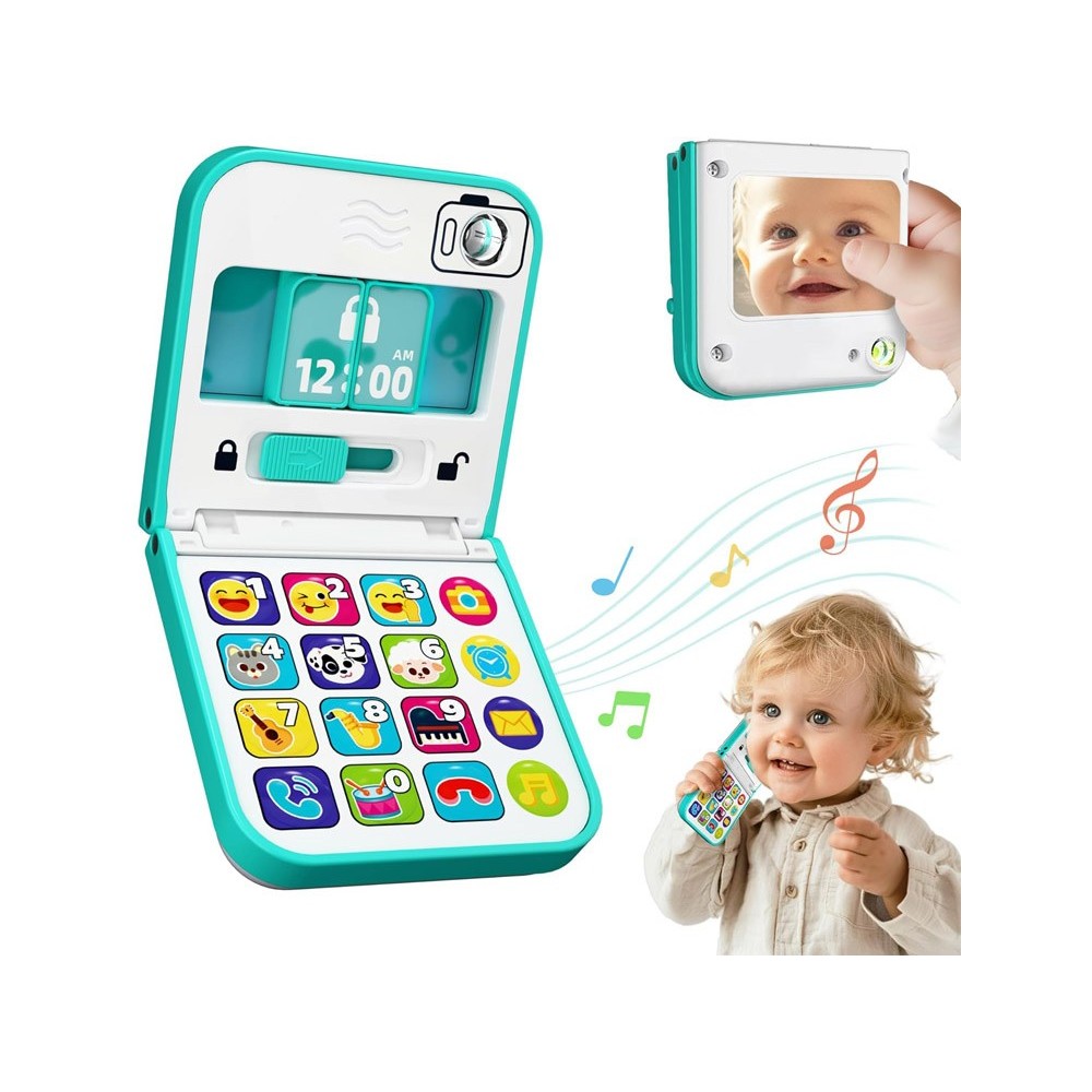 Hola Toys Detský Interaktívny Mobil, Telefón, Skladací so svetlom a hudbou