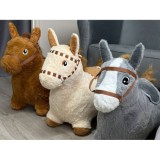 JOKO Nafukovací Skákací Koník, plyšový, sivý