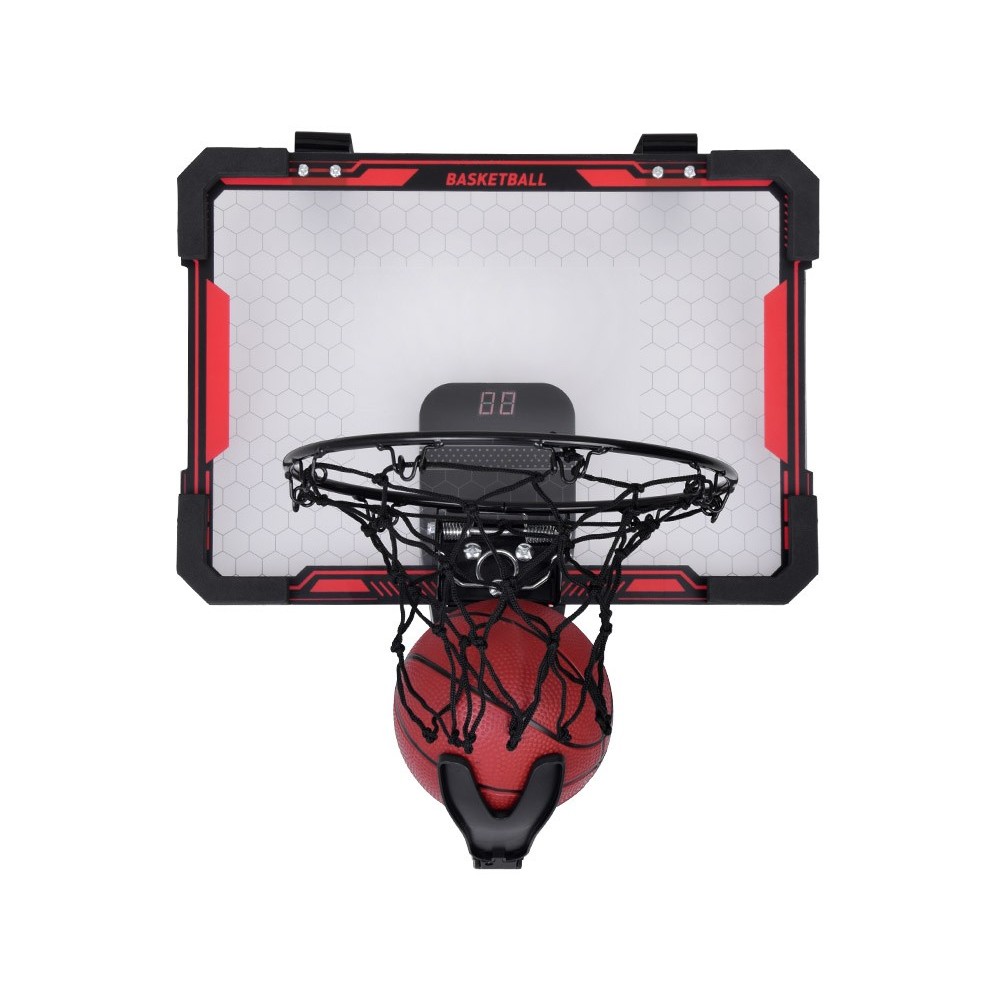 JOKO Elektronický Basketbalový Kôš na dvere s počítaldom, LED podsvietením a hudbou + Lopta a pumpa