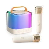 JOKO Sada Karaoke Bezdrôtové Mikrofóny s Bluetooth MINI Reproduktorom, zlaté