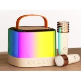 JOKO Sada Karaoke Bezdrôtové Mikrofóny s Bluetooth MINI Reproduktorom, zlaté