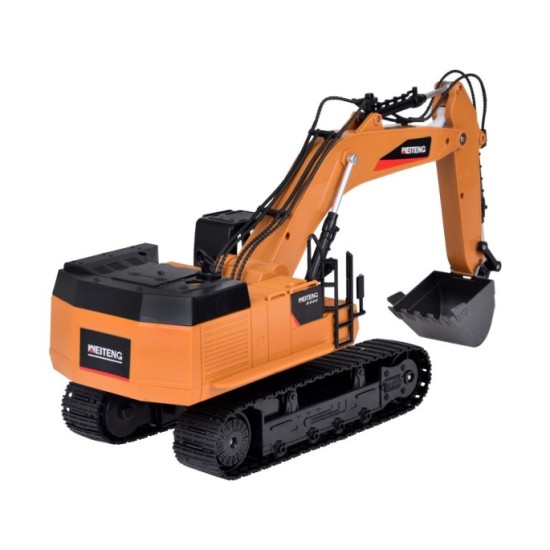 JOKO RC Bager na diaľkové ovládanie s Dymom, svetlom a zvukom + Kovová Lyžica, oranžový