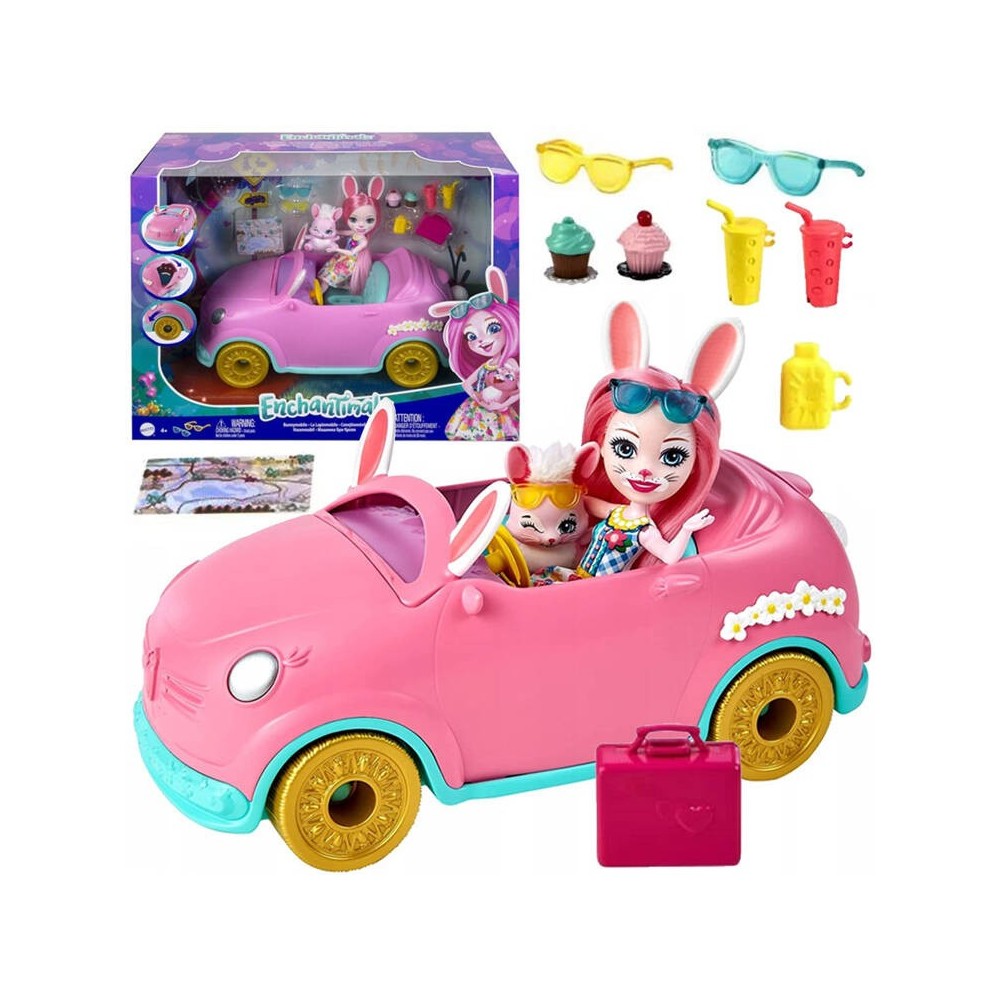 Mattel ENCHANTIMALS ZAJAČIK auto pre bábiky + BÁBIKA BREE BUNNY