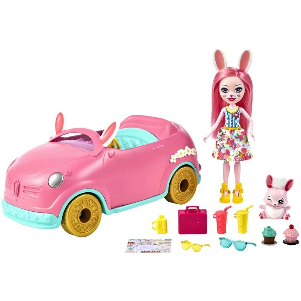 Mattel ENCHANTIMALS ZAJAČIK auto pre bábiky + BÁBIKA BREE BUNNY