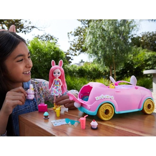 Mattel ENCHANTIMALS ZAJAČIK auto pre bábiky + BÁBIKA BREE BUNNY