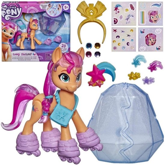 HASBRO My Little Pony Kryštálové dobrodružstvo s poníkmi, figúrka Sunny Starscout na kolieskových korčuliach