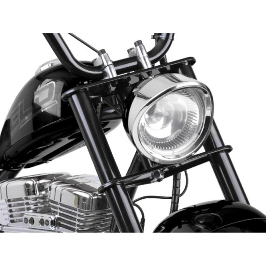 JOKO Elektrická Motorka Chopper 24V, nosnosť 80kg, rýchlosť 20km/h, nafukovacie kolesá, kožené sedadlo, čierna
