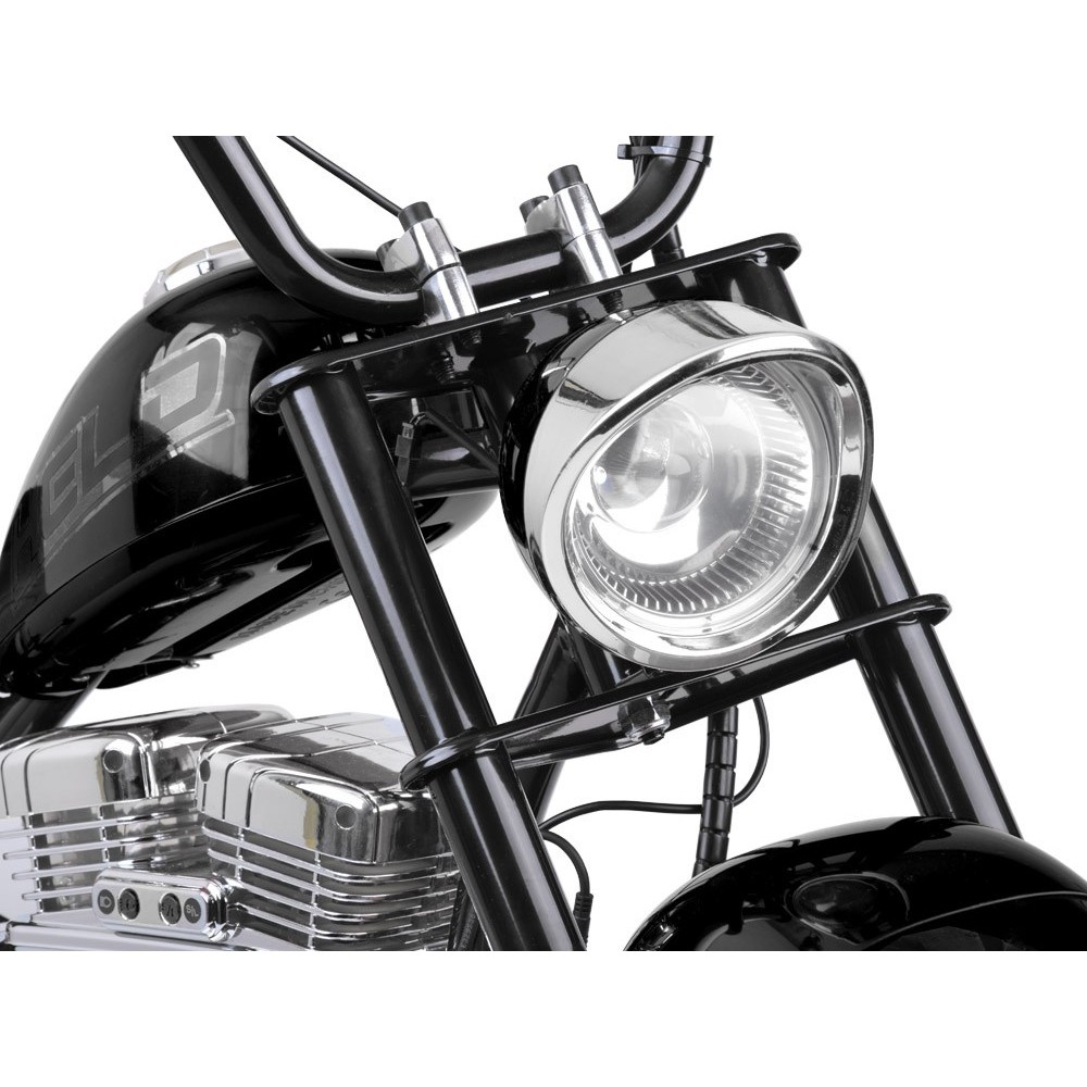 JOKO Elektrická Motorka Chopper 24V, nosnosť 80kg, rýchlosť 20km/h, nafukovacie kolesá, kožené sedadlo, čierna