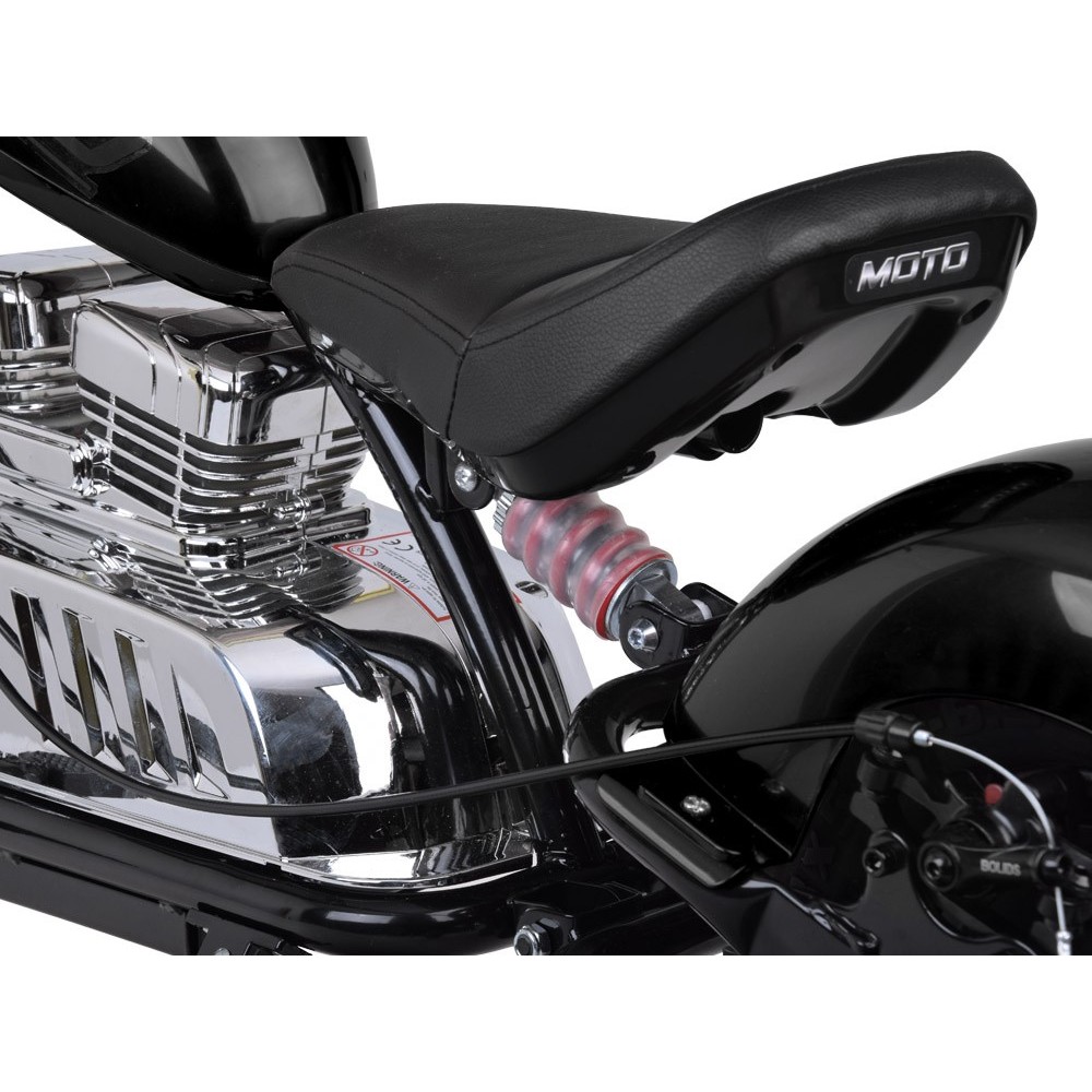 JOKO Elektrická Motorka Chopper 24V, nosnosť 80kg, rýchlosť 20km/h, nafukovacie kolesá, kožené sedadlo, čierna