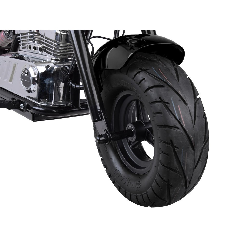 JOKO Elektrická Motorka Chopper 24V, nosnosť 80kg, rýchlosť 20km/h, nafukovacie kolesá, kožené sedadlo, čierna