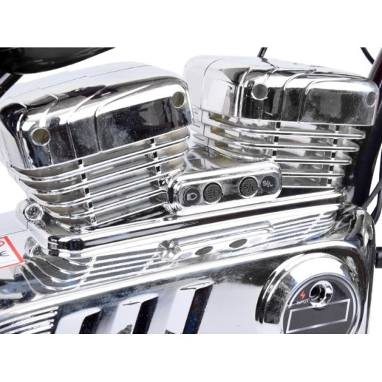 JOKO Elektrická Motorka Chopper 24V, nosnosť 80kg, rýchlosť 20km/h, nafukovacie kolesá, kožené sedadlo, čierna
