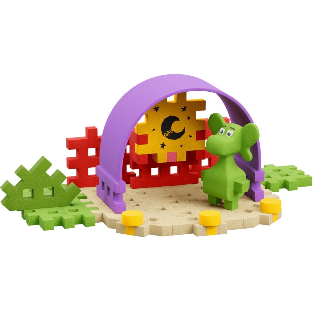 Marioinex Dragon Diplodocus a Jungle Mini waffle 25 kusov 3D + figúrka