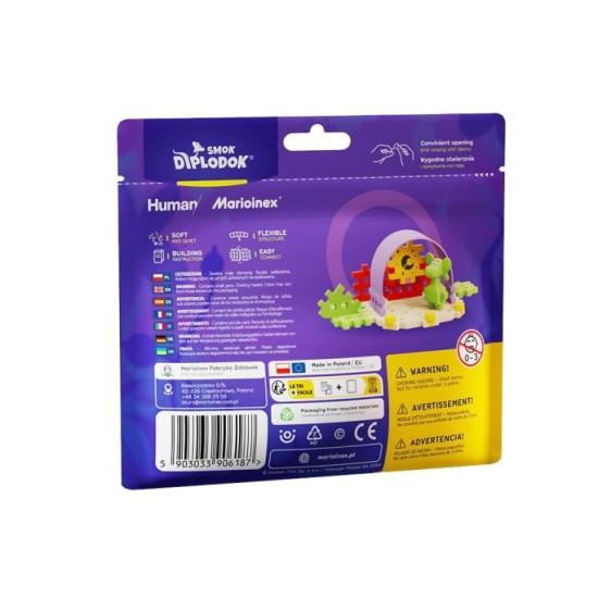 Marioinex Dragon Diplodocus a Jungle Mini waffle 25 kusov 3D + figúrka