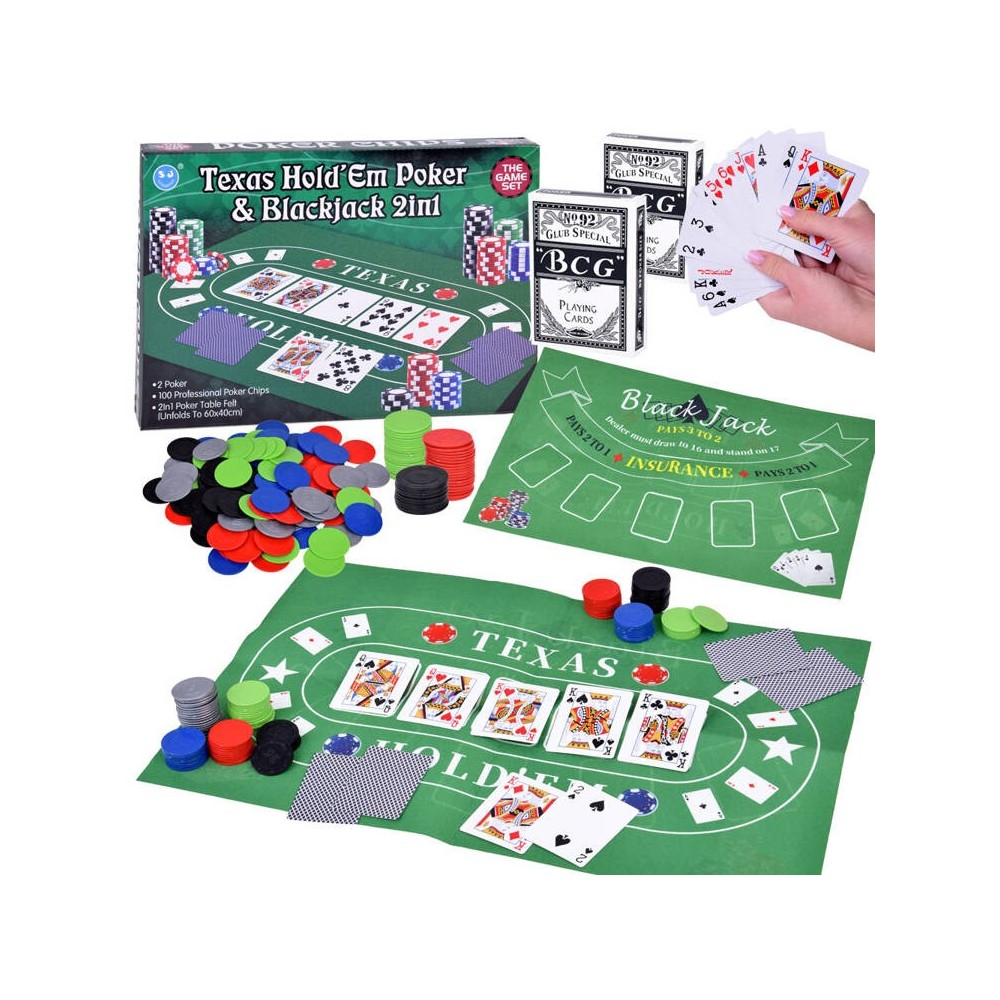 JOKO Sada Hier 2in1 Poker a BlackJack + žetóny, karty, doska