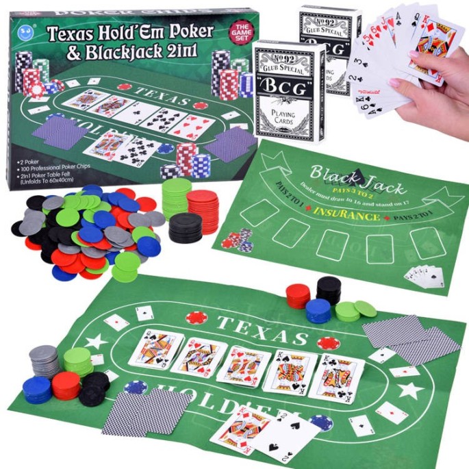 JOKO Sada Hier 2in1 Poker a BlackJack + žetóny, karty, doska