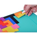 JOKO Vzdelávacia Sada 3v1, detský LCD Tablet na kreslenie + karty pre UČENIE Anglického jazyka + Drevené kocky TETRIS