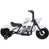 JOKO Elektrická Motorka Chopper 24V, nosnosť 80kg, rýchlosť 20km/h, nafukovacie kolesá, kožené sedadlo, biela