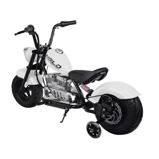 JOKO Elektrická Motorka Chopper 24V, nosnosť 80kg, rýchlosť 20km/h, nafukovacie kolesá, kožené sedadlo, biela