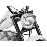 JOKO Elektrická Motorka Chopper 24V, nosnosť 80kg, rýchlosť 20km/h, nafukovacie kolesá, kožené sedadlo, biela