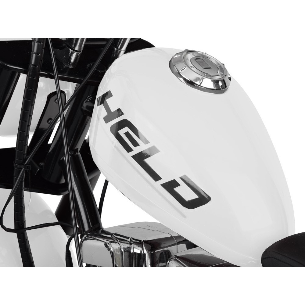 JOKO Elektrická Motorka Chopper 24V, nosnosť 80kg, rýchlosť 20km/h, nafukovacie kolesá, kožené sedadlo, biela