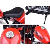 JOKO Elektrická Motorka Chopper 24V, nosnosť 80kg, rýchlosť 20km/h, nafukovacie kolesá, kožené sedadlo, červená