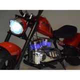 JOKO Elektrická Motorka Chopper 24V, nosnosť 80kg, rýchlosť 20km/h, nafukovacie kolesá, kožené sedadlo, červená