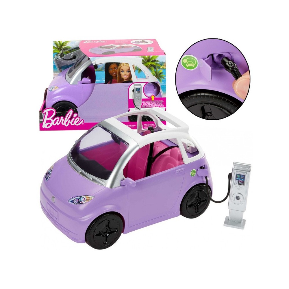 MATTEL Auto Barbie Elektromobil s Nabíjacou stanicou, fialové
