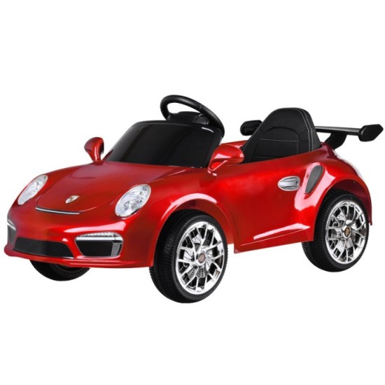 JOKO Elektrické Autíčko Porsche RUF CTR3, Lakované, penové kolesá, kožené sedadlo, červené