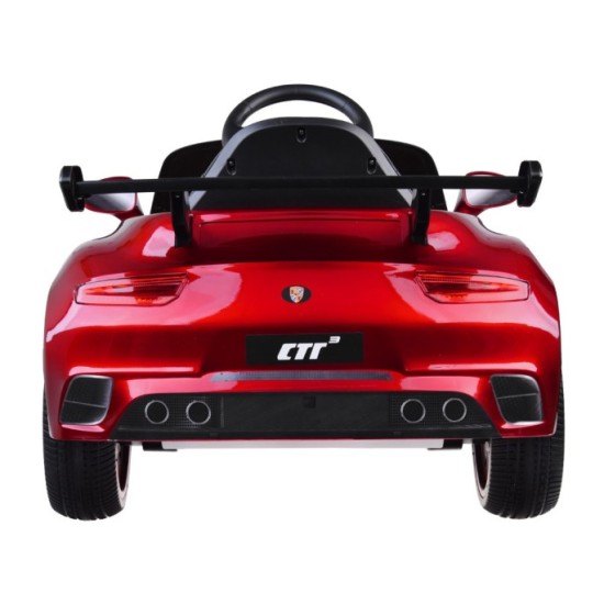 JOKO Elektrické Autíčko Porsche RUF CTR3, Lakované, penové kolesá, kožené sedadlo, červené